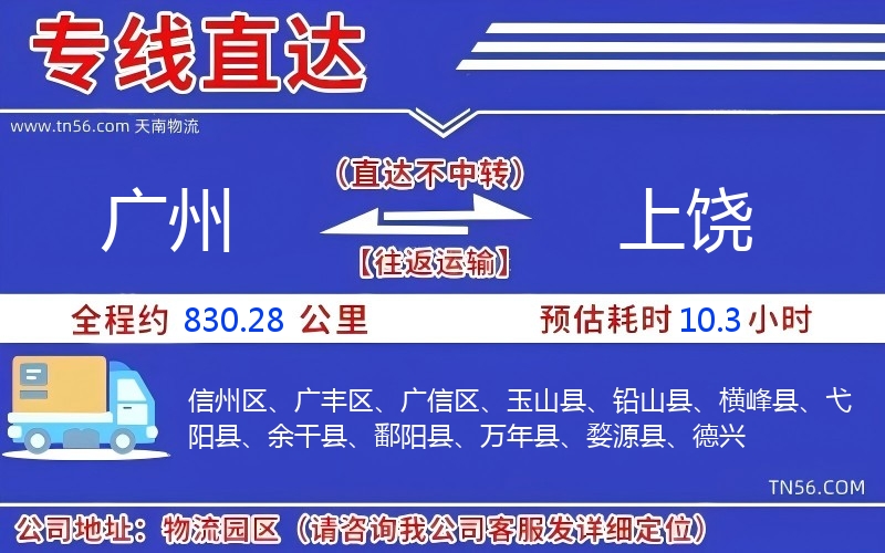 廣州到上饒物流公司 廣州到上饒物流公司