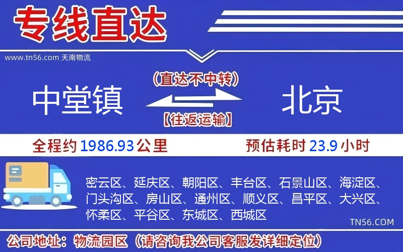 中堂鎮到北京物流公司 中堂鎮到北京物流公司