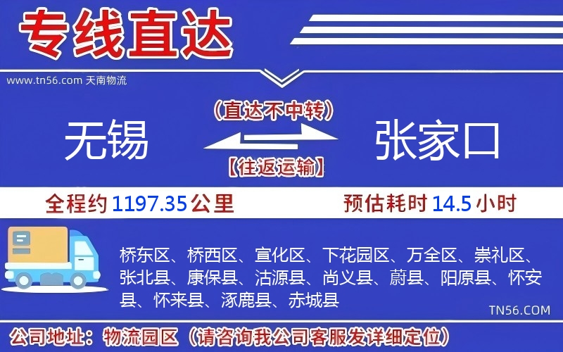 無(wú)錫到張家口物流公司