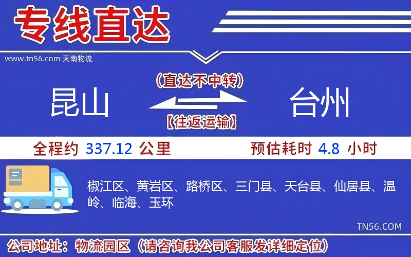 昆山到臺(tái)州物流公司